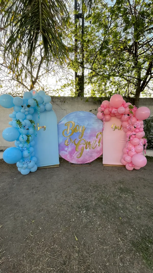 Mampara decorada de Hip Hip Balloons